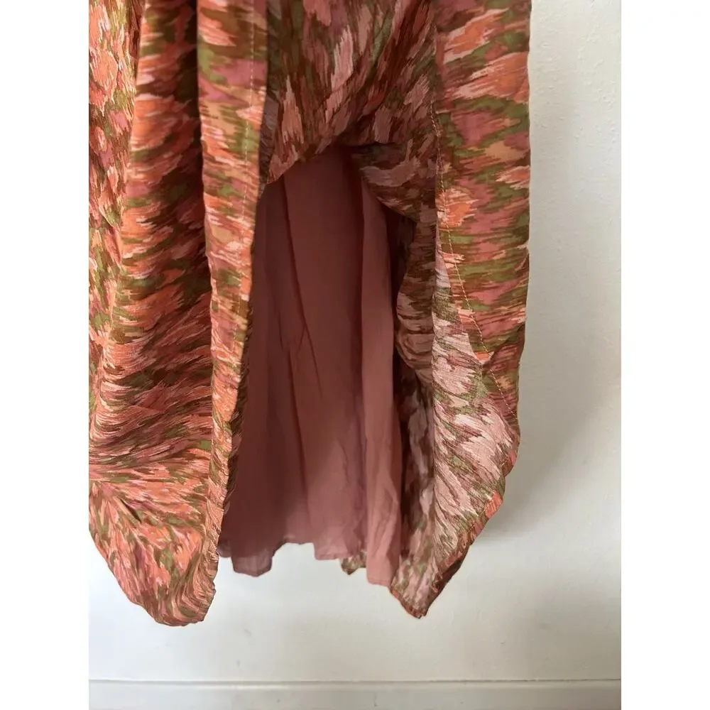 NWT Downeast Ziggy Tie Dress Midi Abstract Print Size‎ XL Romantic Modest Button